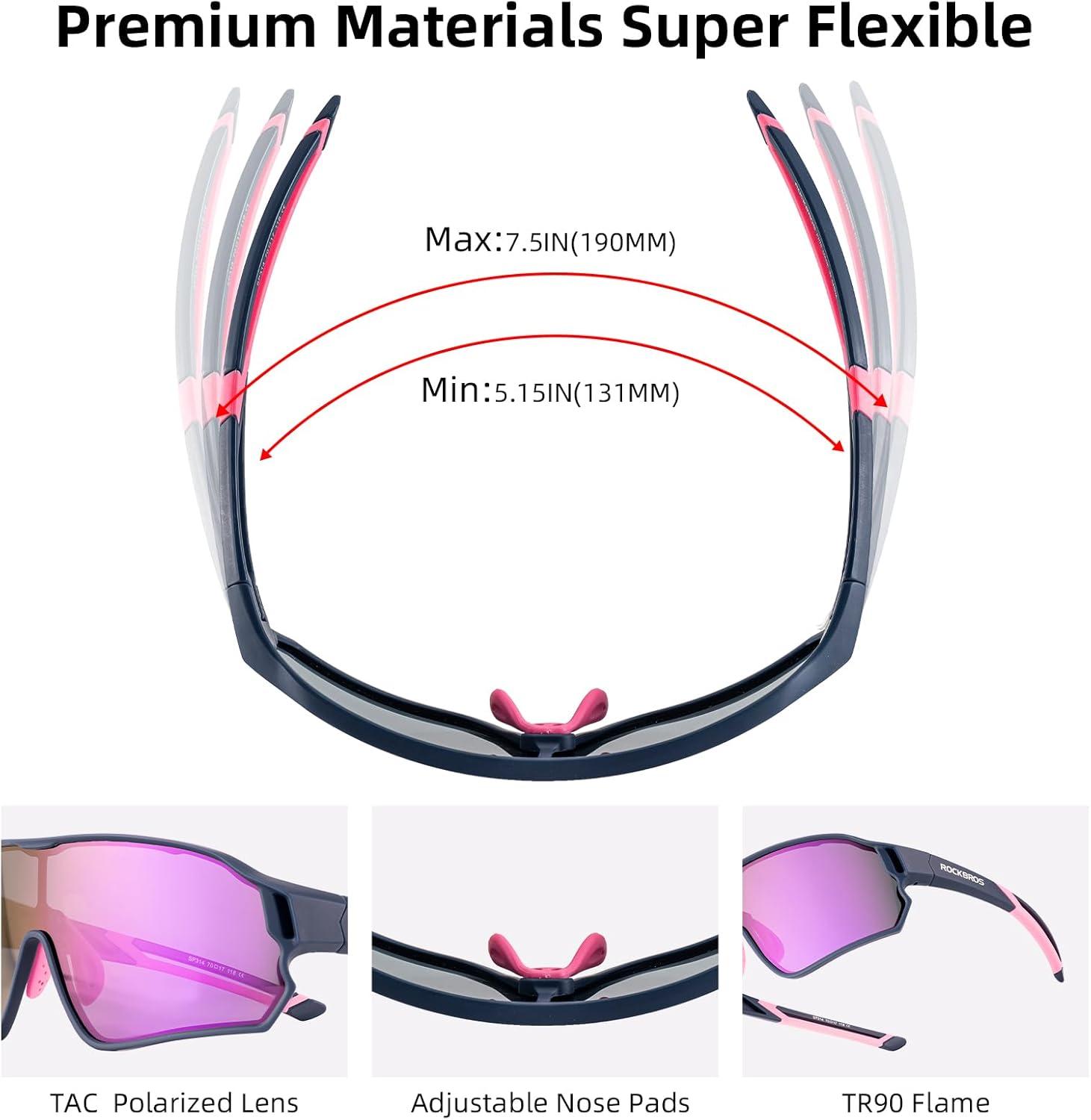 imageROCKBROS Kids Polarized Sunglasses Cycling Glasses Sport Sunglasses UV400 Protection for Youth Boys Girls Age 814Blue Purple