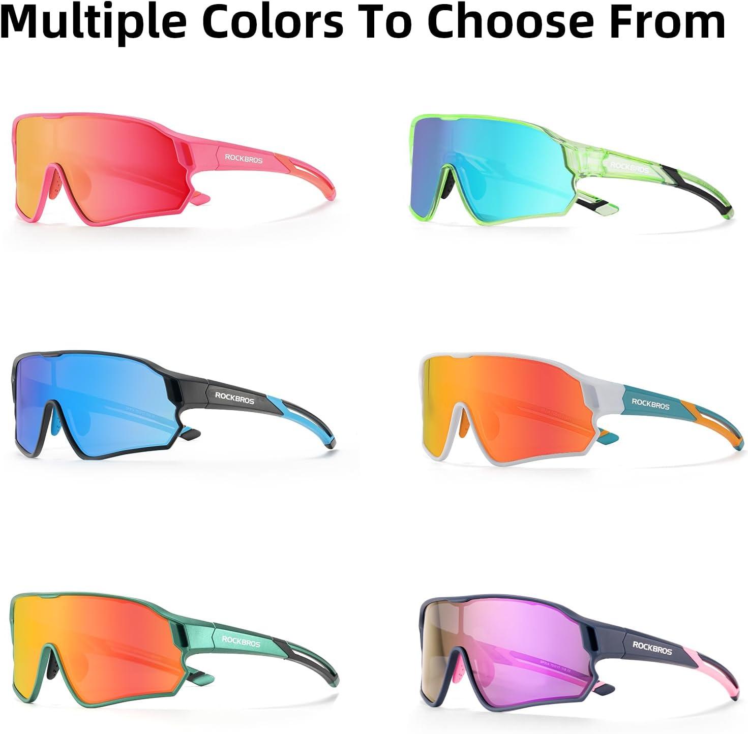imageROCKBROS Kids Polarized Sunglasses Cycling Glasses Sport Sunglasses UV400 Protection for Youth Boys Girls Age 814Pink