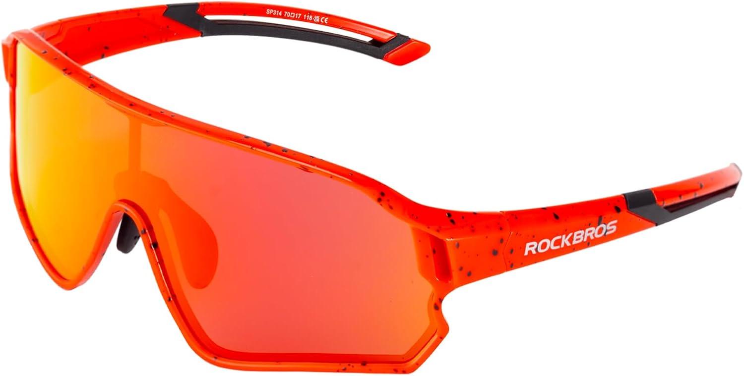 imageROCKBROS Kids Polarized Sunglasses Cycling Glasses Sport Sunglasses UV400 Protection for Youth Boys Girls Age 814Red Black Spot