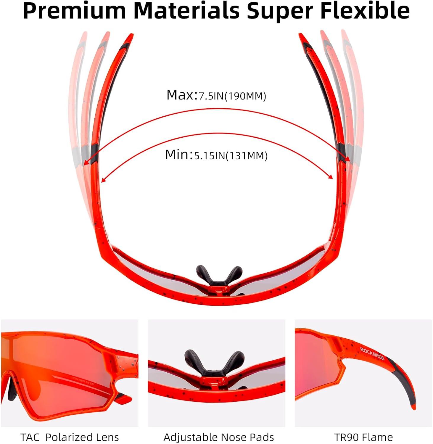 imageROCKBROS Kids Polarized Sunglasses Cycling Glasses Sport Sunglasses UV400 Protection for Youth Boys Girls Age 814Red Black Spot