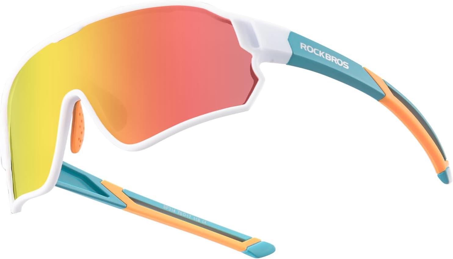 imageROCKBROS Kids Polarized Sunglasses Cycling Glasses Sport Sunglasses UV400 Protection for Youth Boys Girls Age 814White