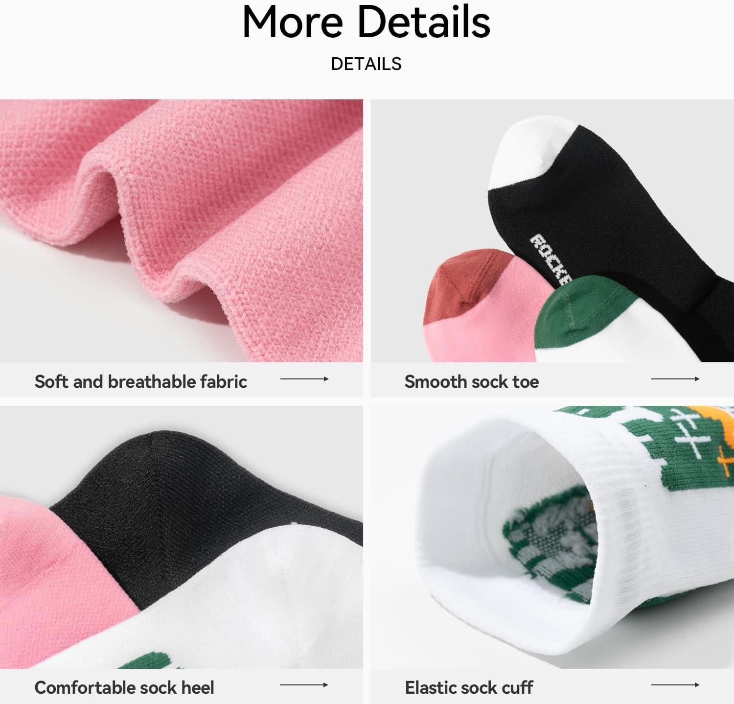 imageROCKBROS Kids Socks Birthday Gift Crew Socks Odor Control HighElastic for Youth Sports amp Biking Cartoon Novelty SockPink Dachshund