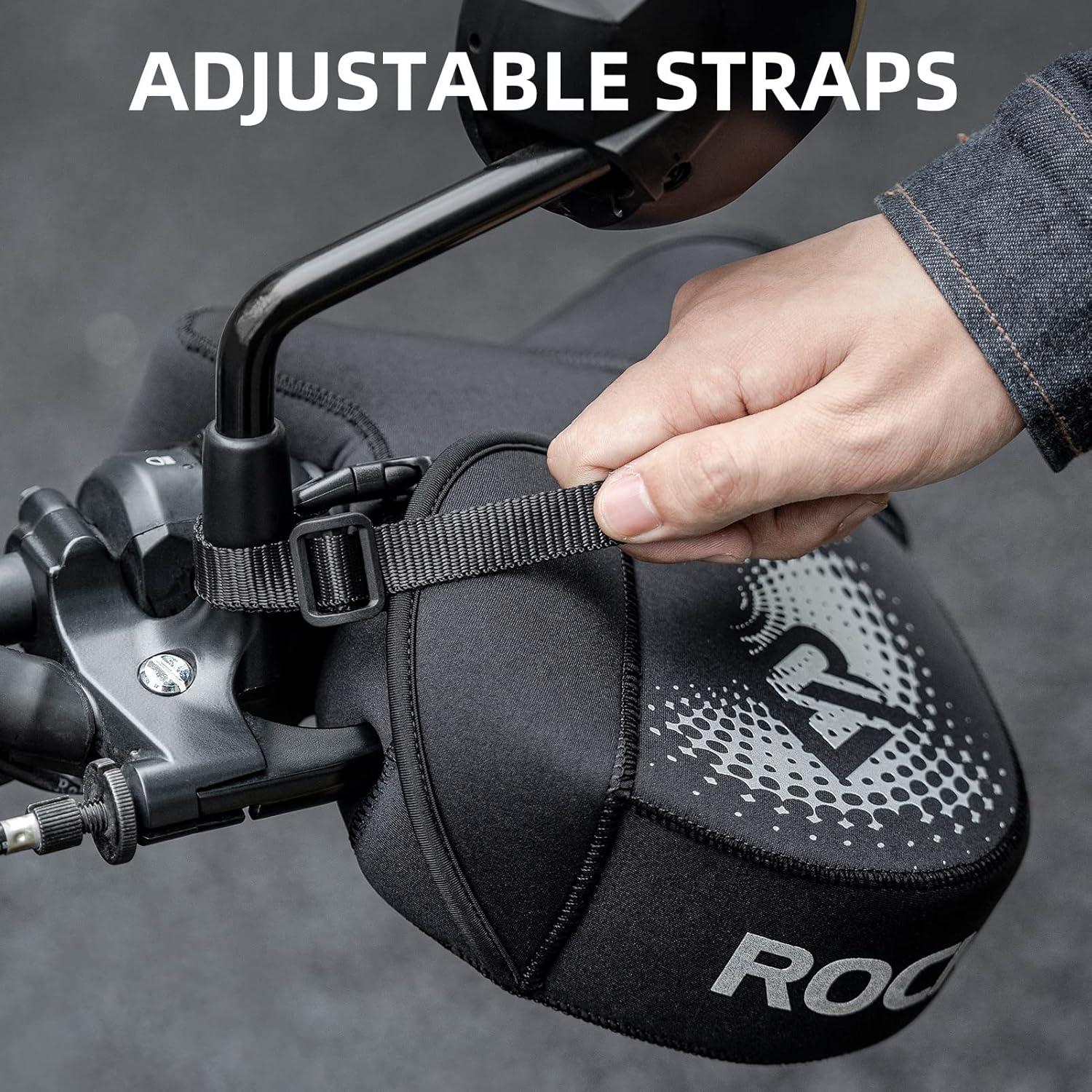 imageROCKBROS Motorcycle Handlebar Muffs Cold Weather Windproof Handlebar Mitts Motorcycle Handle Warmers Motorcycling Handbar Mittens