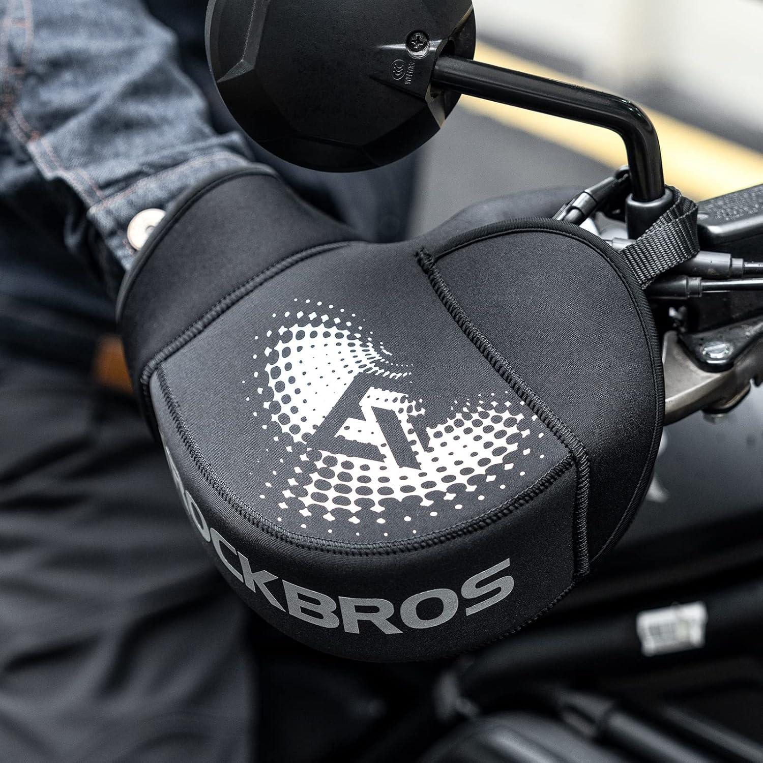 imageROCKBROS Motorcycle Handlebar Muffs Cold Weather Windproof Handlebar Mitts Motorcycle Handle Warmers Motorcycling Handbar Mittens
