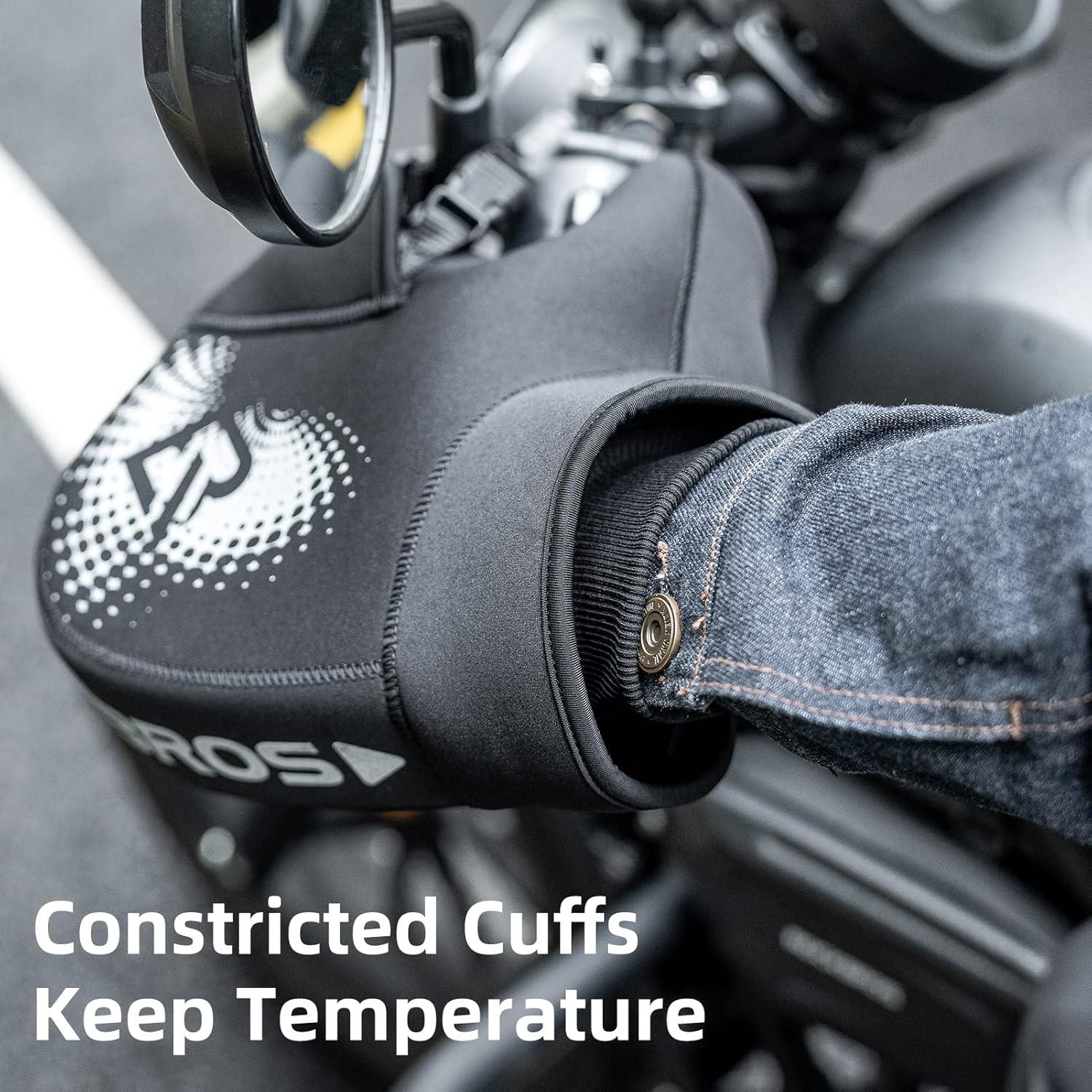 imageROCKBROS Motorcycle Handlebar Muffs Cold Weather Windproof Handlebar Mitts Motorcycle Handle Warmers Motorcycling Handbar Mittens