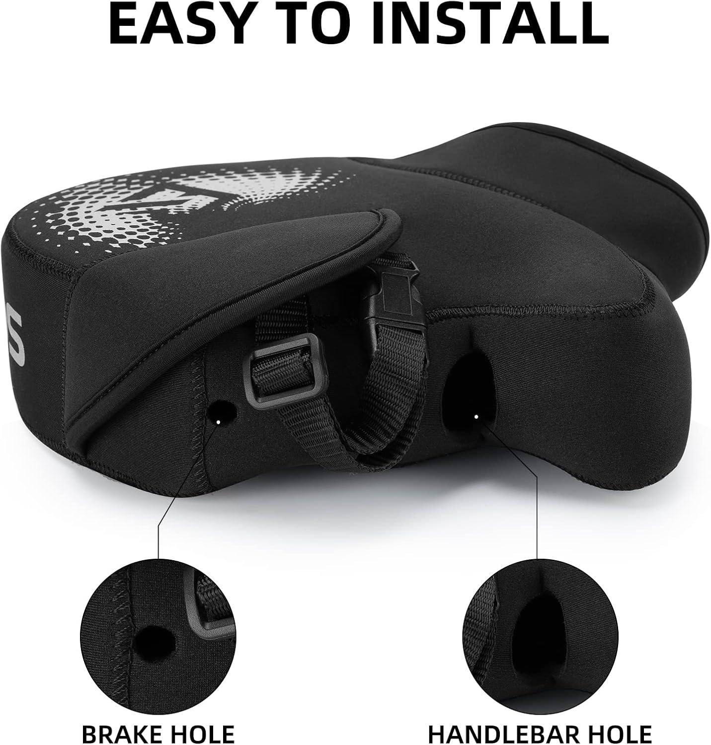 imageROCKBROS Motorcycle Handlebar Muffs Cold Weather Windproof Handlebar Mitts Motorcycle Handle Warmers Motorcycling Handbar Mittens