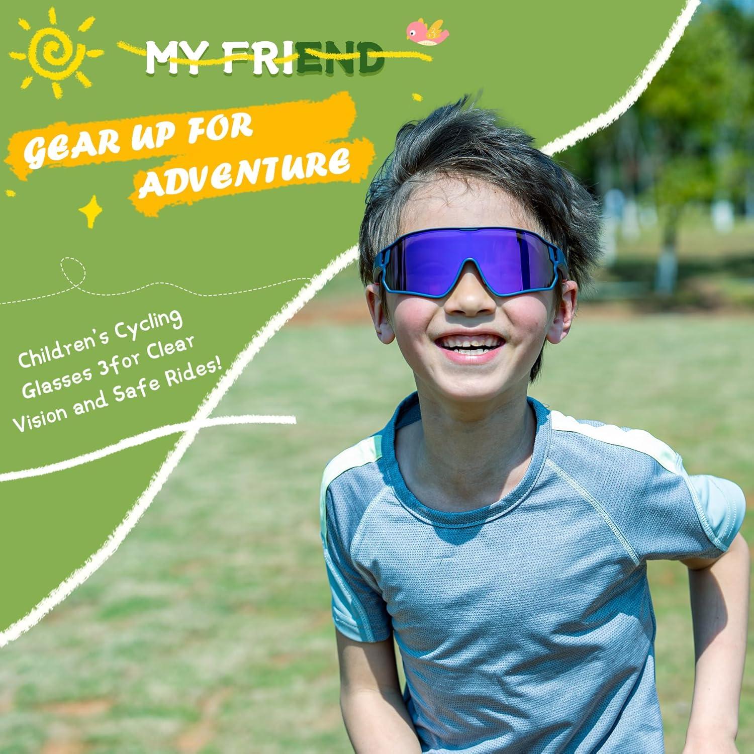 imageROCKBROS Photochromic Sports Kids Sunglasses For Boys Girls Children Youth MTB Biking Sunglasses for Kids Ages 8 to 14Green