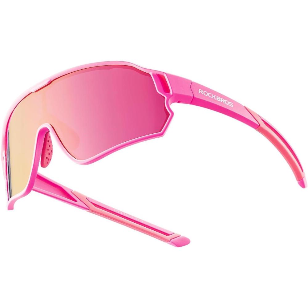 imageROCKBROS Kids Polarized Sunglasses Cycling Glasses Sport Sunglasses UV400 Protection for Youth Boys Girls Age 814Pink