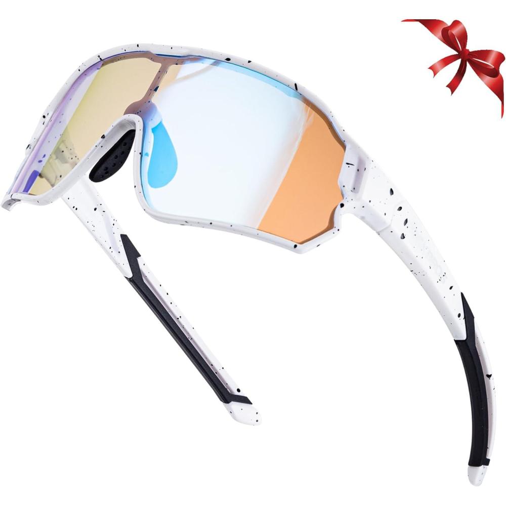 imageROCKBROS Photochromic Sports Kids Sunglasses For Boys Girls Children Youth MTB Biking Sunglasses for Kids Ages 8 to 14Yellow