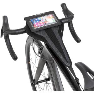 ROCKBROS Bike Sweat Guard Bicycle Trainer Sweat Net with Phone Pouch Bike Sweat Catcher Net Sweat Protector for Indoor Cycling Training Compatible with iPhone 12 11 Phones Below 6.2’’
