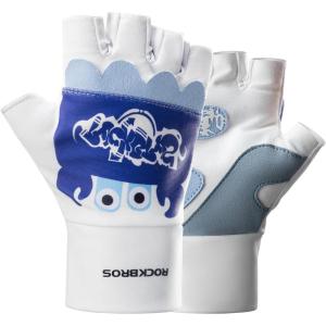 ROCKBROS Kids Fingerless Bike Gloves Sport Half Finger Gloves for Children Climbing Cycling Camping Outdoor Sports,Child – Friendly and Animal – Protective Theme(Large)