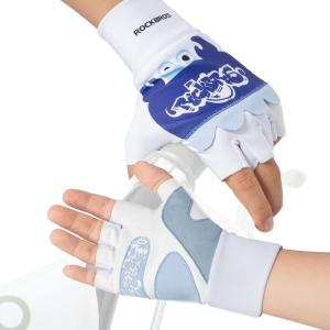 ROCKBROS Kids Fingerless Bike Gloves Sport Half Finger Gloves for Children Climbing Cycling Camping Outdoor Sports,Child – Friendly and Animal – Protective Theme(Medium)