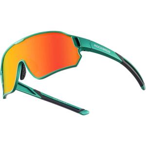 ROCKBROS Kids Polarized Sunglasses Cycling Glasses Sport Sunglasses UV400 Protection for Youth Boys Girls Age 8-14(Green)