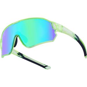 ROCKBROS Kids Polarized Sunglasses Cycling Glasses Sport Sunglasses UV400 Protection for Youth Boys Girls Age 8-14(Olive Green)