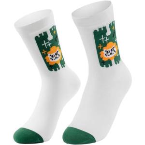 ROCKBROS Kids Socks Birthday Gift Crew Socks: Odor Control, High-Elastic for Youth Sports & Biking Cartoon Novelty Sock(White Lion King)