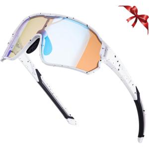 ROCKBROS Photochromic Sports Kids Sunglasses For Boys Girls Children Youth MTB Biking Sunglasses for Kids Ages 8 to 14(Yellow)