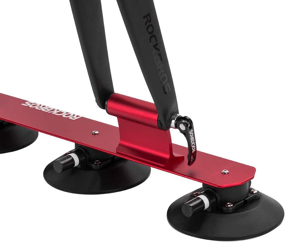 imageROCKBROS Sucker Bike Rack for Car Roof Suction Cup Bicycle Carrier Quick Release Aluminium Alloy Roof Rack1Bike Red
