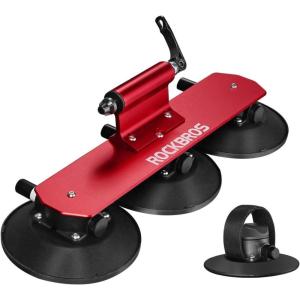ROCKBROS Sucker Bike Rack for Car Roof Suction Cup Bicycle Carrier Quick Release Aluminium Alloy Roof Rack(1-Bike Red)