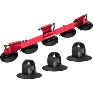 ROCKBROS Sucker Bike Rack for Car Roof Suction Cup Bicycle Carrier Quick Release Aluminium Alloy Roof Rack(Max 3-Bikes Red)