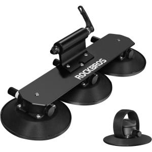 ROCKBROS Suction Cup Bike Rack for Car Roof Top Sucker Bike Rack Quick Release Aluminium Alloy Bike Carrier with Sucker for 1 Blue(1-Bike Black)