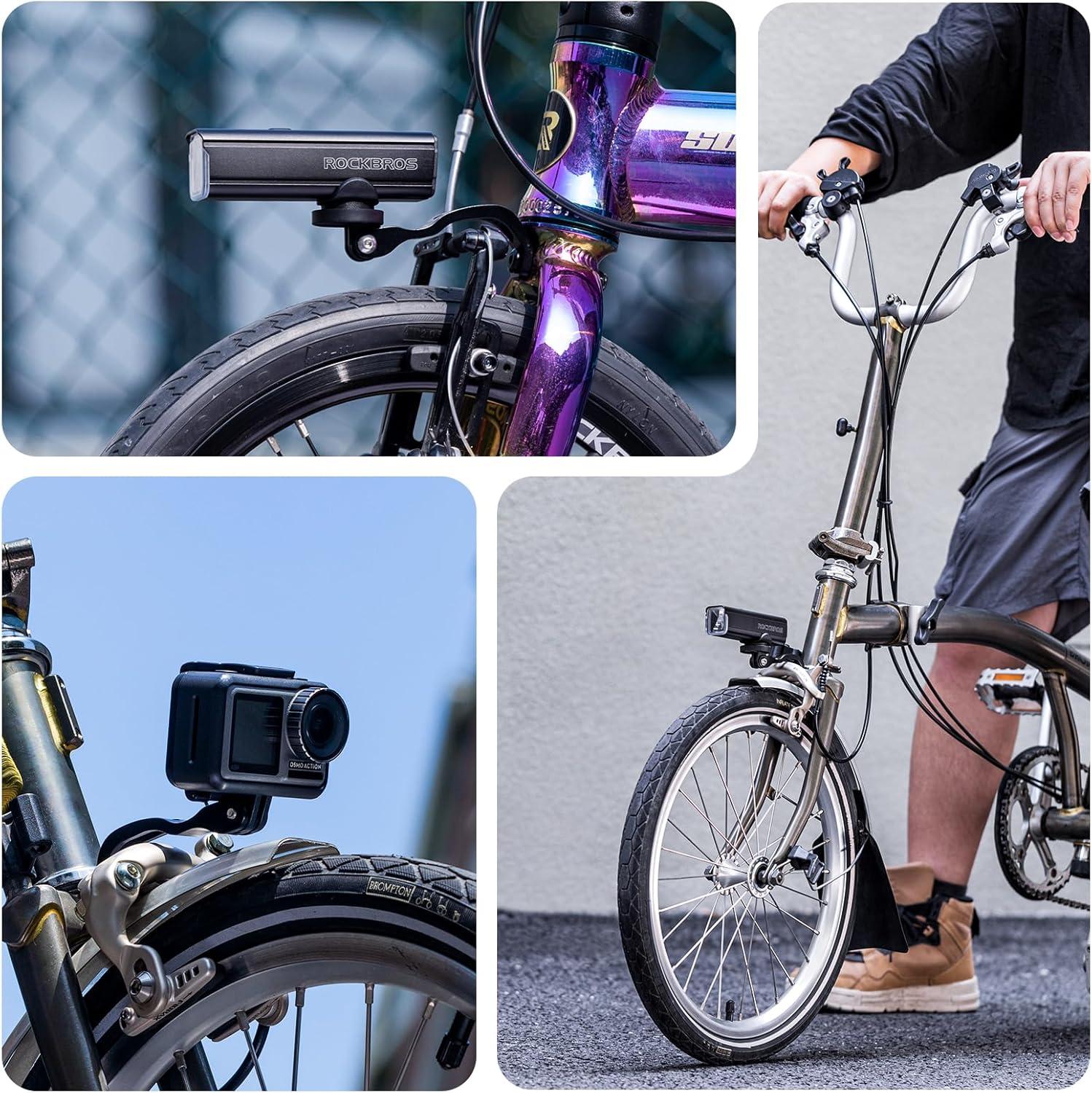 imageROCKBROS Bicycle Headlight Holder Bike Front Light Extender Holder Stand Bracket Cycling Part for Brompton Folding Bike