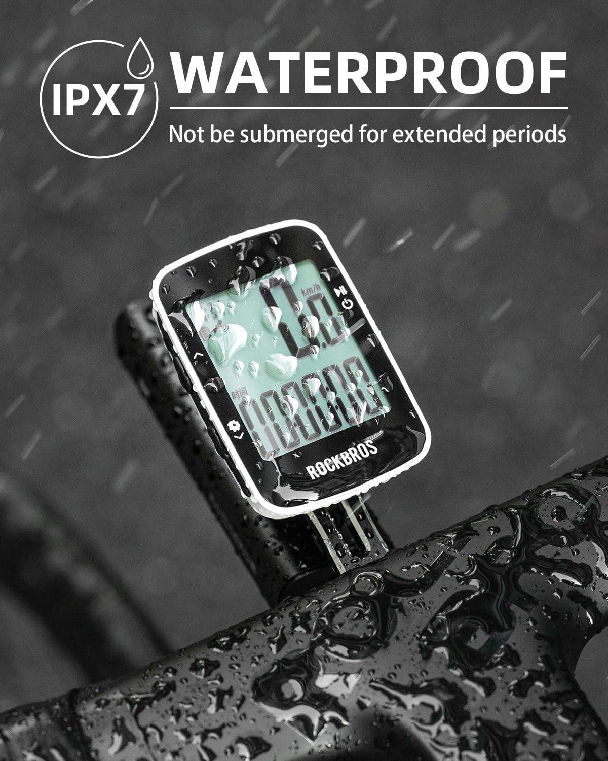 imageROCKBROS Bike Computer Bike Speedometer GPS Wireless Cycling Computer with Bluetooth IPX7 Waterproof600mAH Battery and 23 Large Display