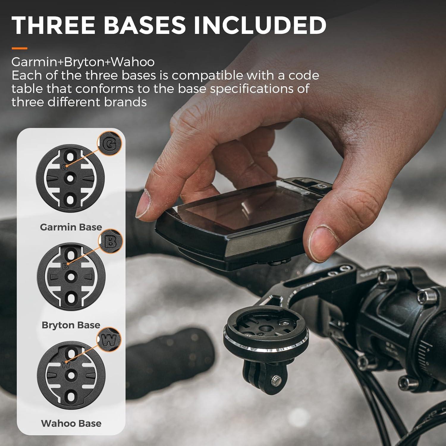 imageROCKBROS Bike Computer Mount Common Extended Out Front Bike Mount Adapter for Handlebar 318 mm