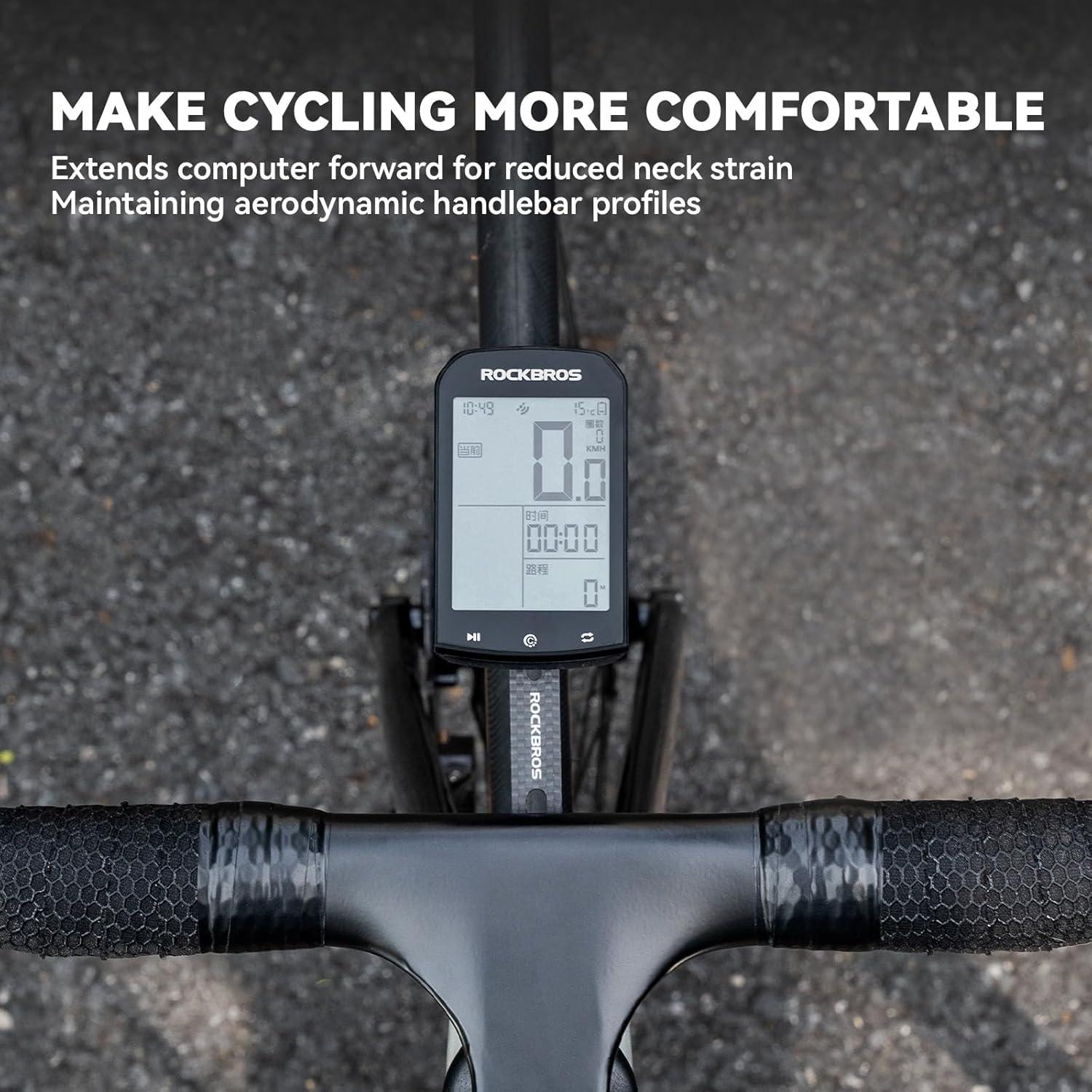 imageROCKBROS Bike Computer Mount OutFront Compatible with Garmin amp Mainstream Watch TablesEquipped with Multiple Types of BasesCarbon Fiber