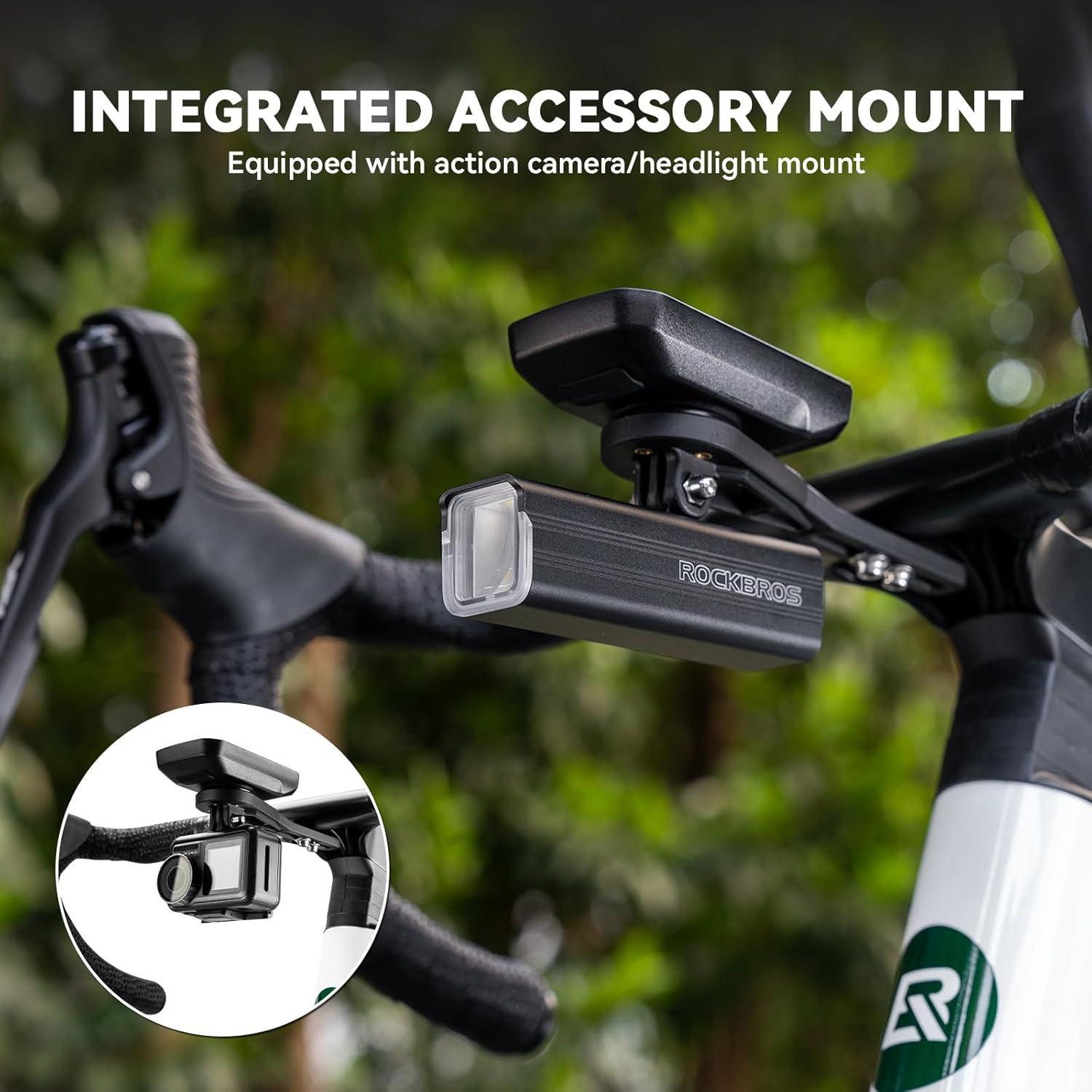 imageROCKBROS Bike Computer Mount OutFront Compatible with Garmin amp Mainstream Watch TablesEquipped with Multiple Types of BasesNylon