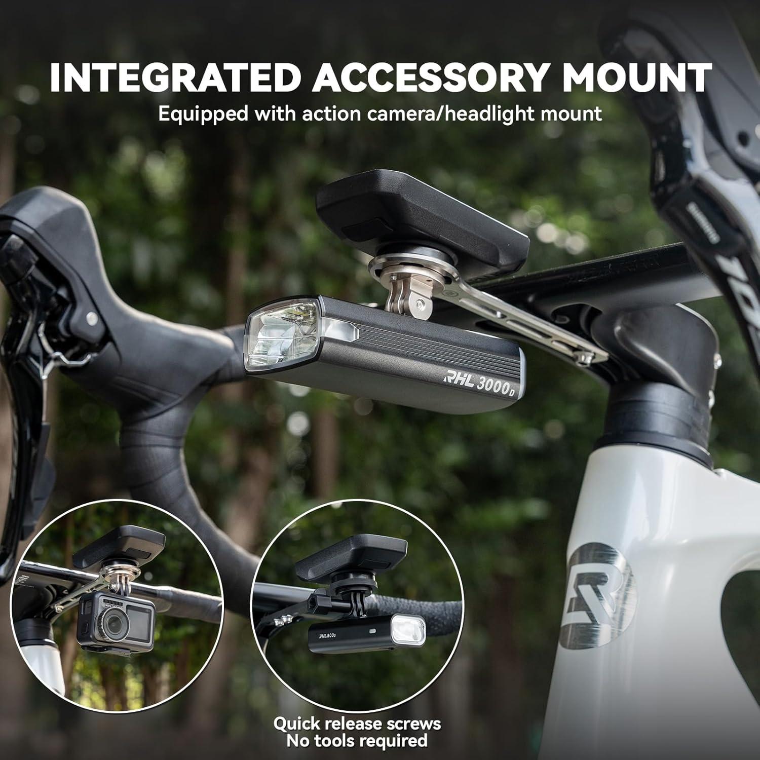 imageROCKBROS Bike Computer Mount OutFront Compatible with Garmin amp Mainstream Watch TablesEquipped with Multiple Types of BasesTitanium Alloy
