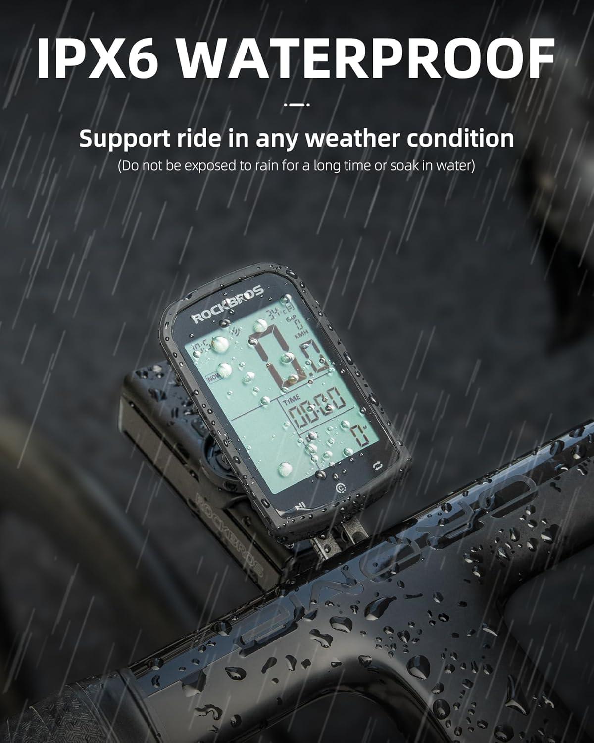 imageROCKBROS Bike Computer Wireless Cycling Computers ANT Bluetooth Bicycle Computer Mini Speedometer Odometer Waterproof 29inch LCD Screen GPSBDSGalileo Position System