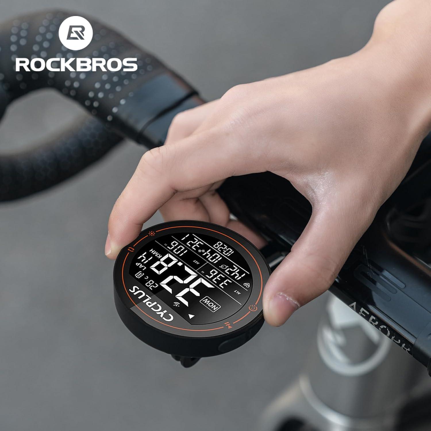 imageROCKBROS Bike Computer Wireless GPS Accurate Bike Speedometer with Bluetooth Mini Cycling Computer IPX6 Waterproof ANT Bicycle Odometer with Automatic Backlight 25 LCD Screen and Larger BatteryComputerBlack