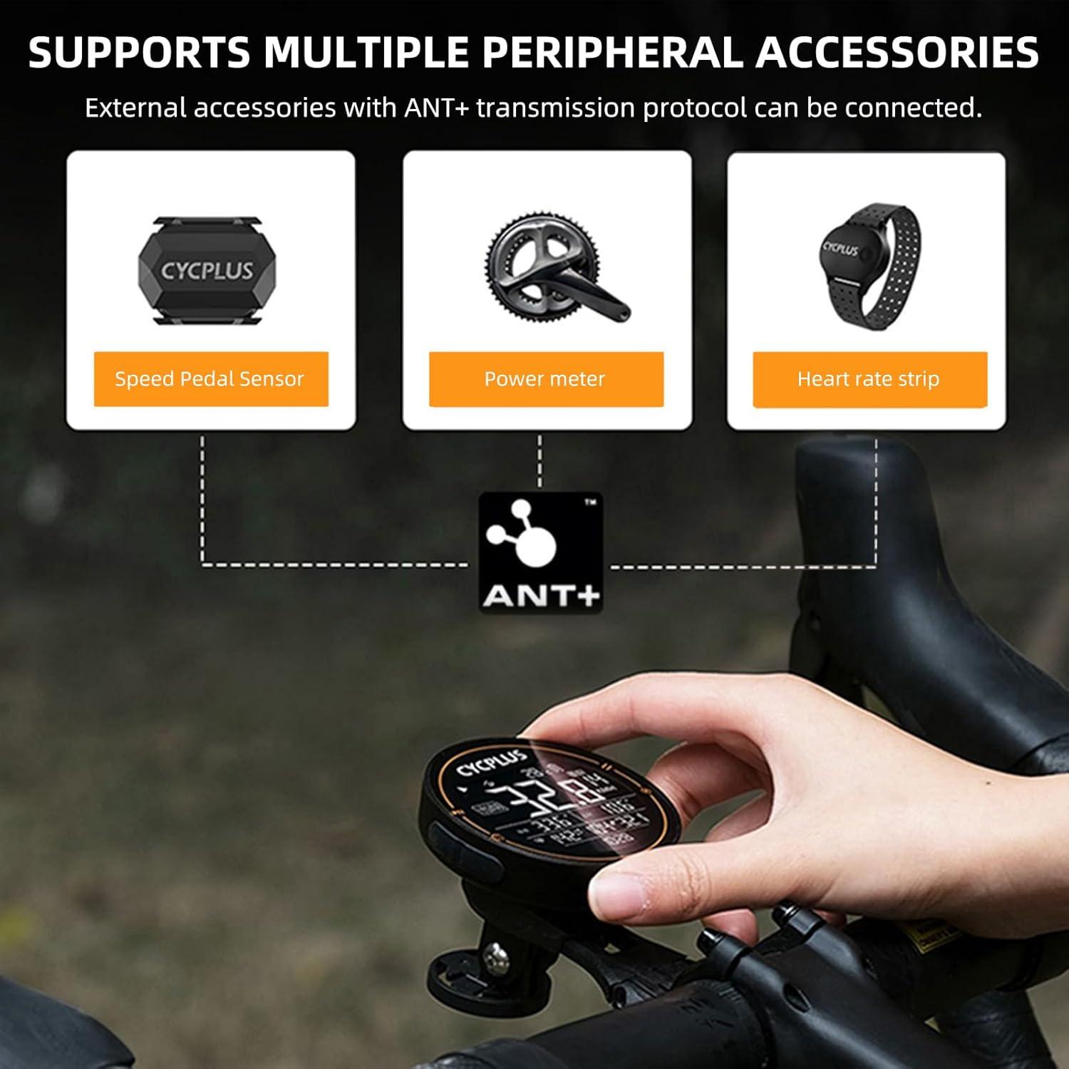 imageROCKBROS Bike Computer Wireless GPS Accurate Bike Speedometer with Bluetooth Mini Cycling Computer IPX6 Waterproof ANT Bicycle Odometer with Automatic Backlight 25 LCD Screen and Larger BatteryComputerholderBlack