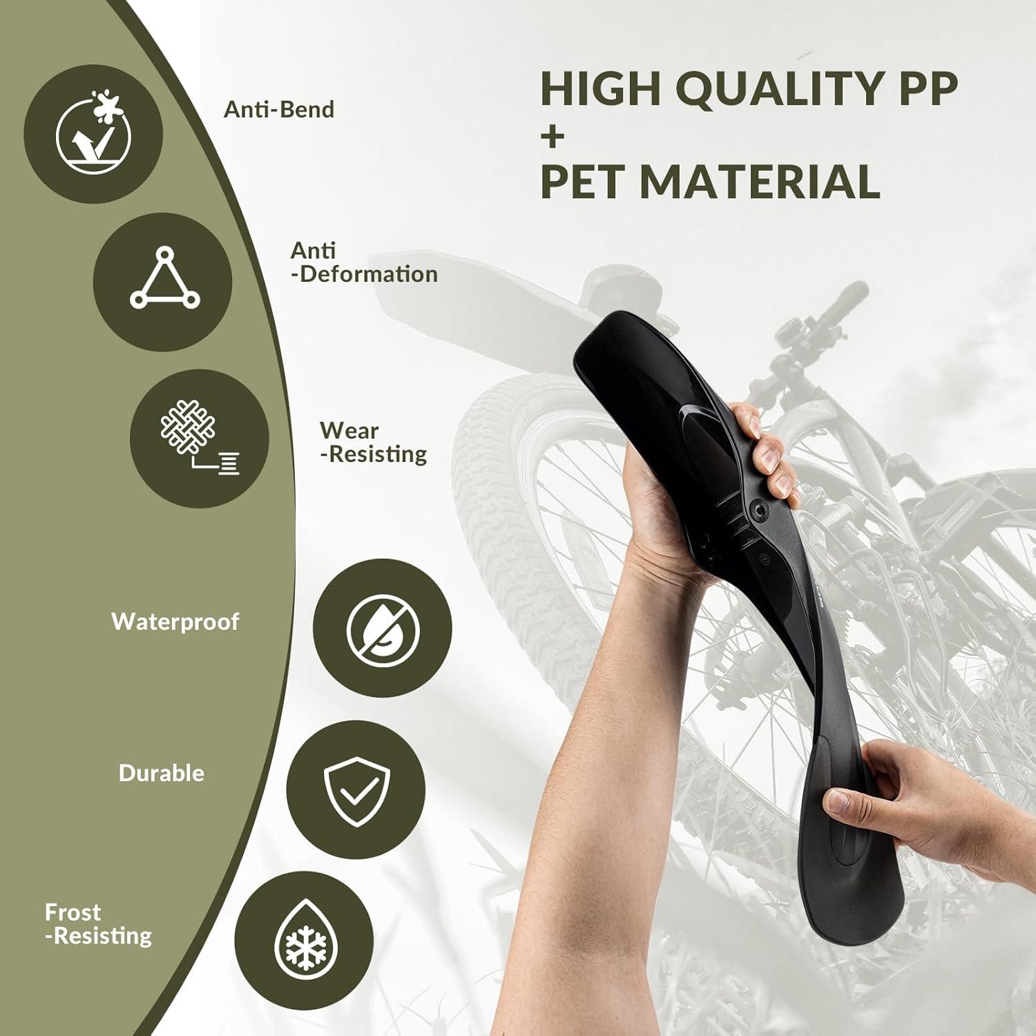 imageROCKBROS Bike Fender Adjustable Bicycle Fenders for 2627529 Mountain Bike Universal Front Rear Mud Guards for MTBFront