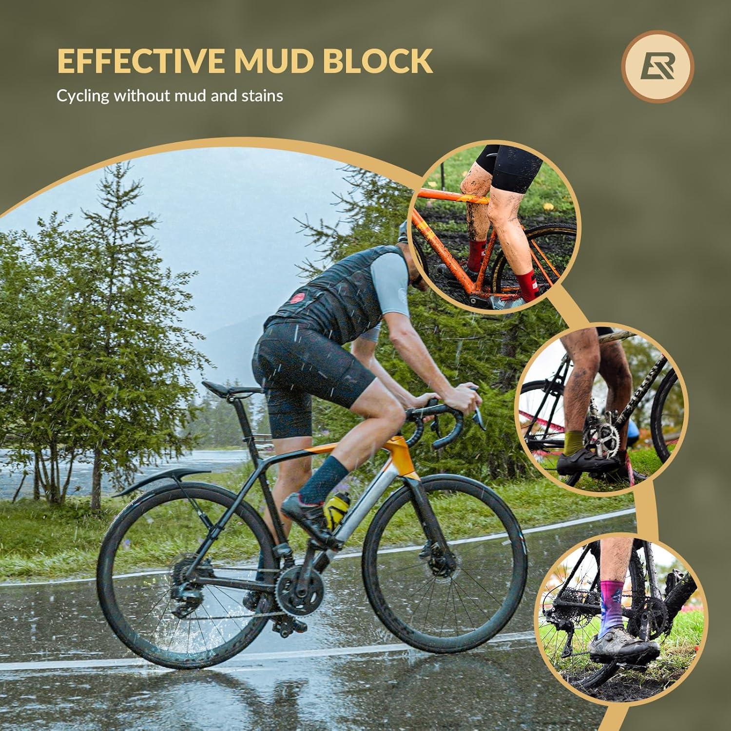 imageROCKBROS Bike Fender Adjustable Bicycle Fenders for 2627529 Mountain Bike Universal Front Rear Mud Guards for MTBFront