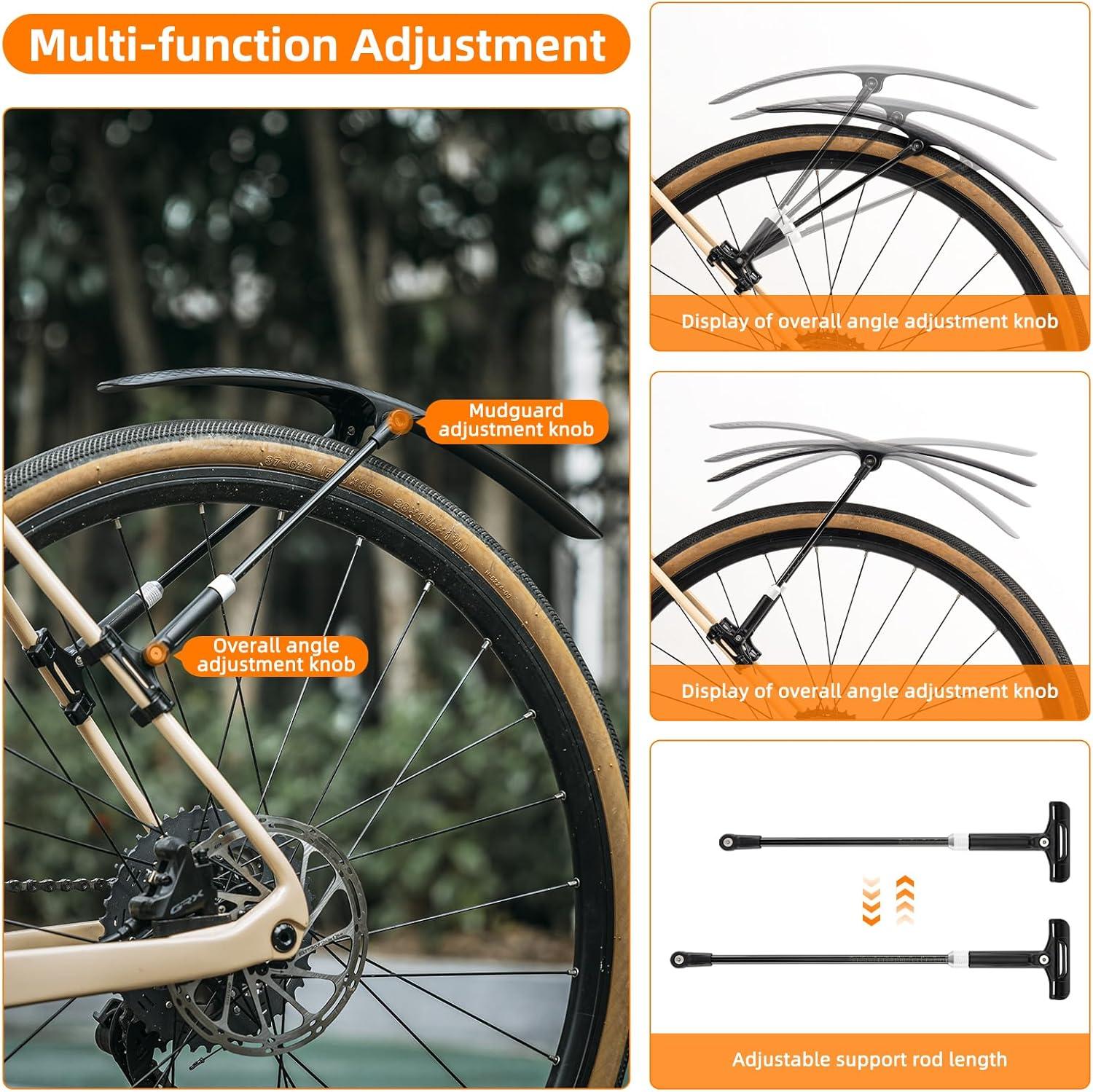Quick Guard ROCKBROS Bike Fenders 2 Pack Vintage Minimalist Quick Release Bicycle ...
