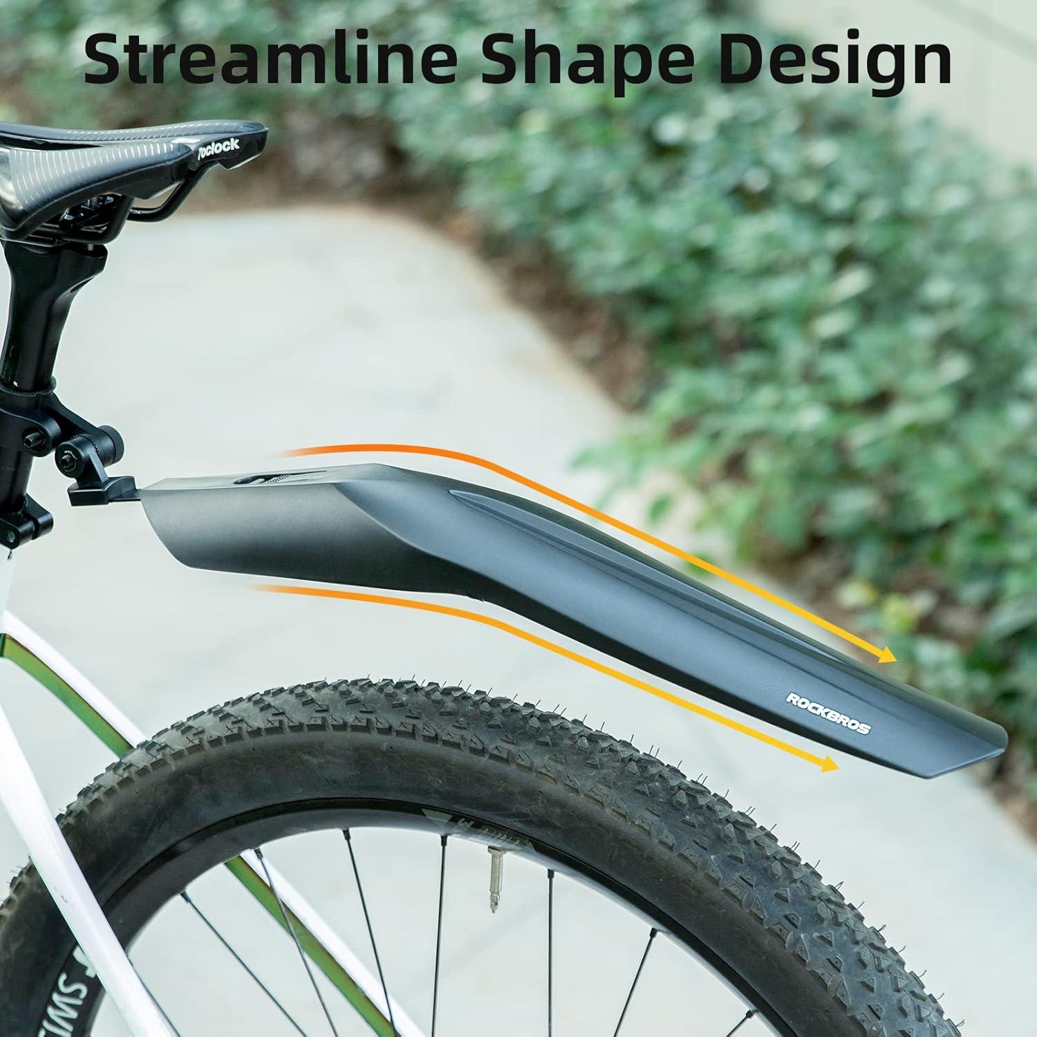 imageROCKBROS Bike Fenders Adjustable MTB Fenders Bike Mudguard Rear Fenders Cycling Mud Guard