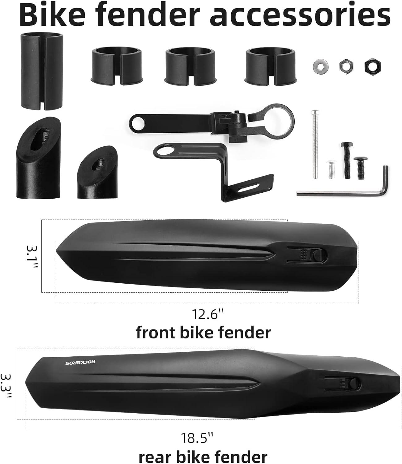 imageROCKBROS Bike Fenders Adjustable MTB Fenders Bike Mudguard Rear Fenders Cycling Mud Guard