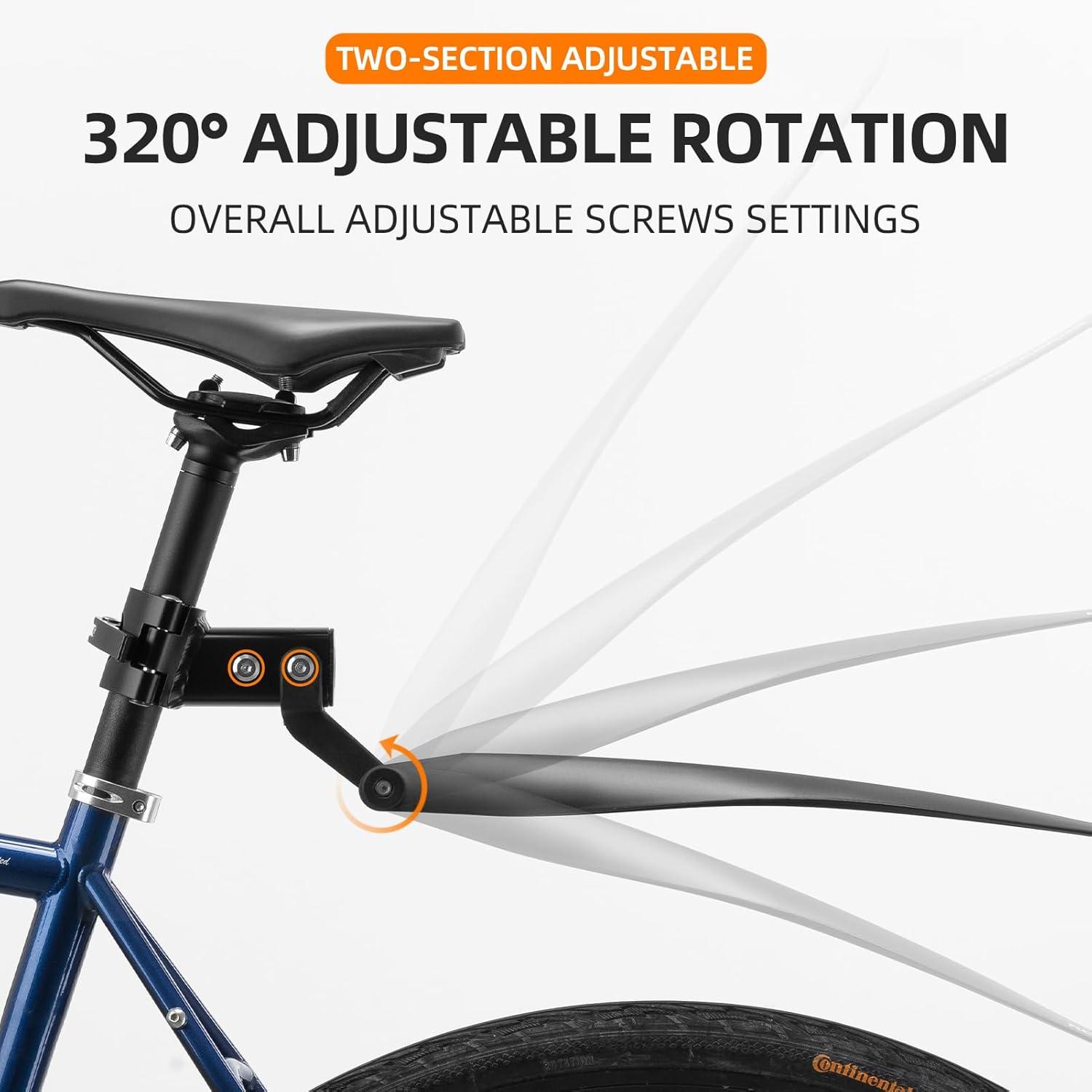 imageROCKBROS Bike Fenders Adjustable Rear Fenders Bike Mudguard MTB Fenders Cycling Mud Guard Splash Guard with Taillight