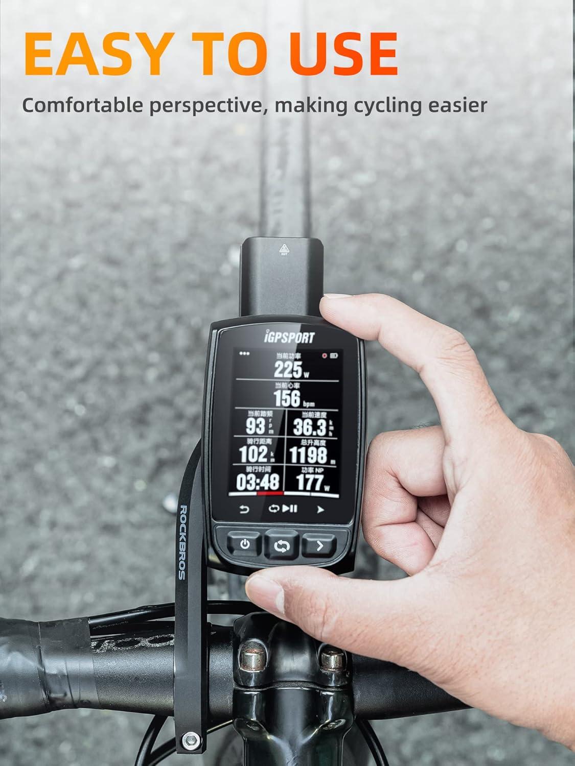 imageROCKBROS Out Front Mount Compatible with Garmin iGPSPORT Bike Handlebar 126138 3235mm