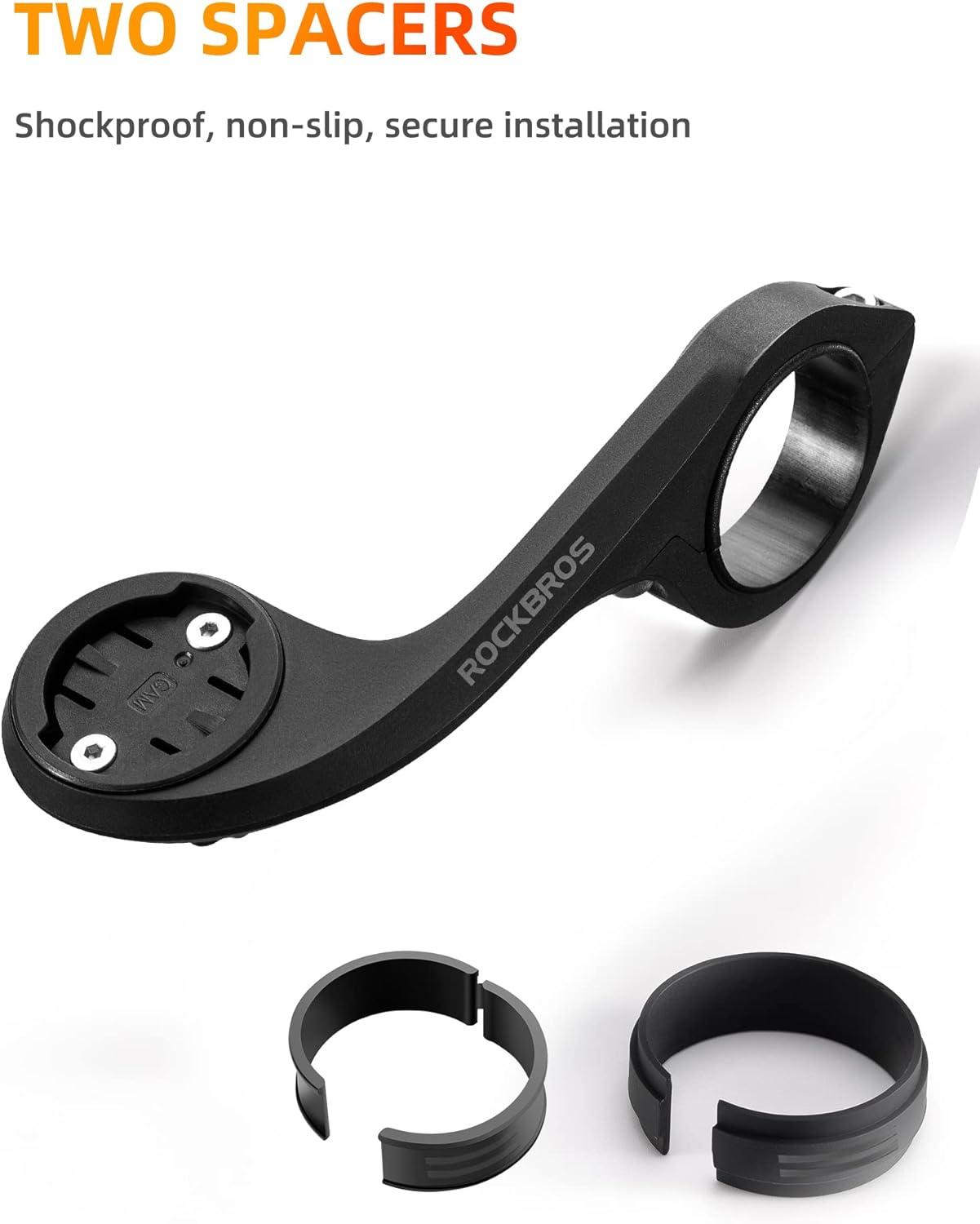 imageROCKBROS Out Front Mount Compatible with Garmin iGPSPORT Bike Handlebar 126138 3235mm