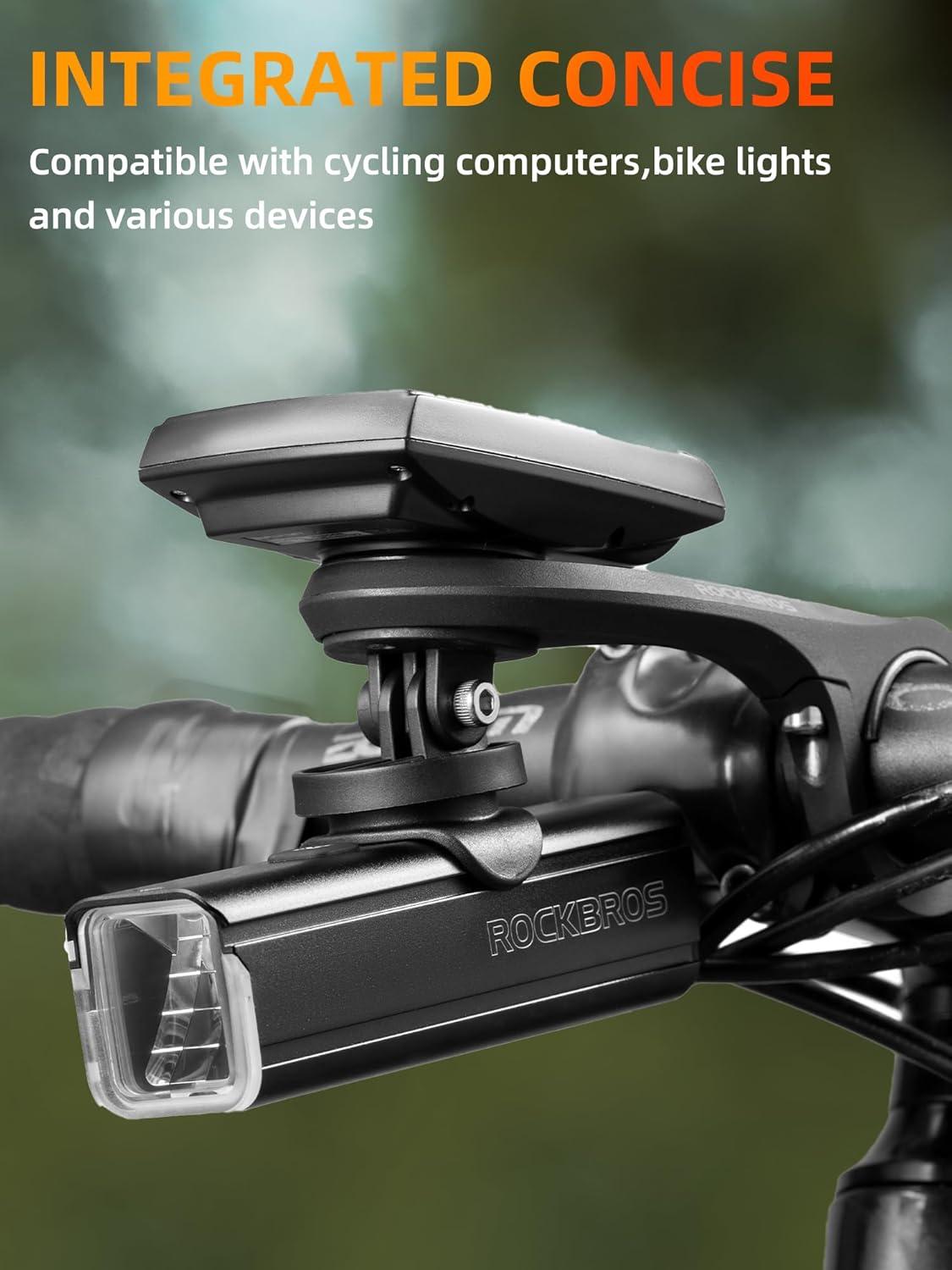 imageROCKBROS Out Front Mount Compatible with Garmin iGPSPORT Bike Handlebar 126138 3235mm