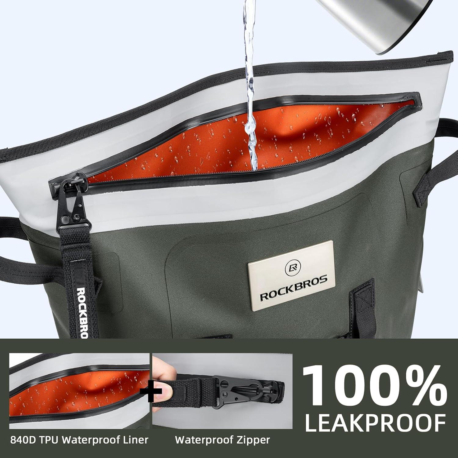 imageROCKBROS Soft Cooler Bag with Removeable Pockets Large Cooler Backpack for 36 Can LeakProof amp Portable Cooler Bags Insulated for Summer Travel Camping Beach PicnicGray