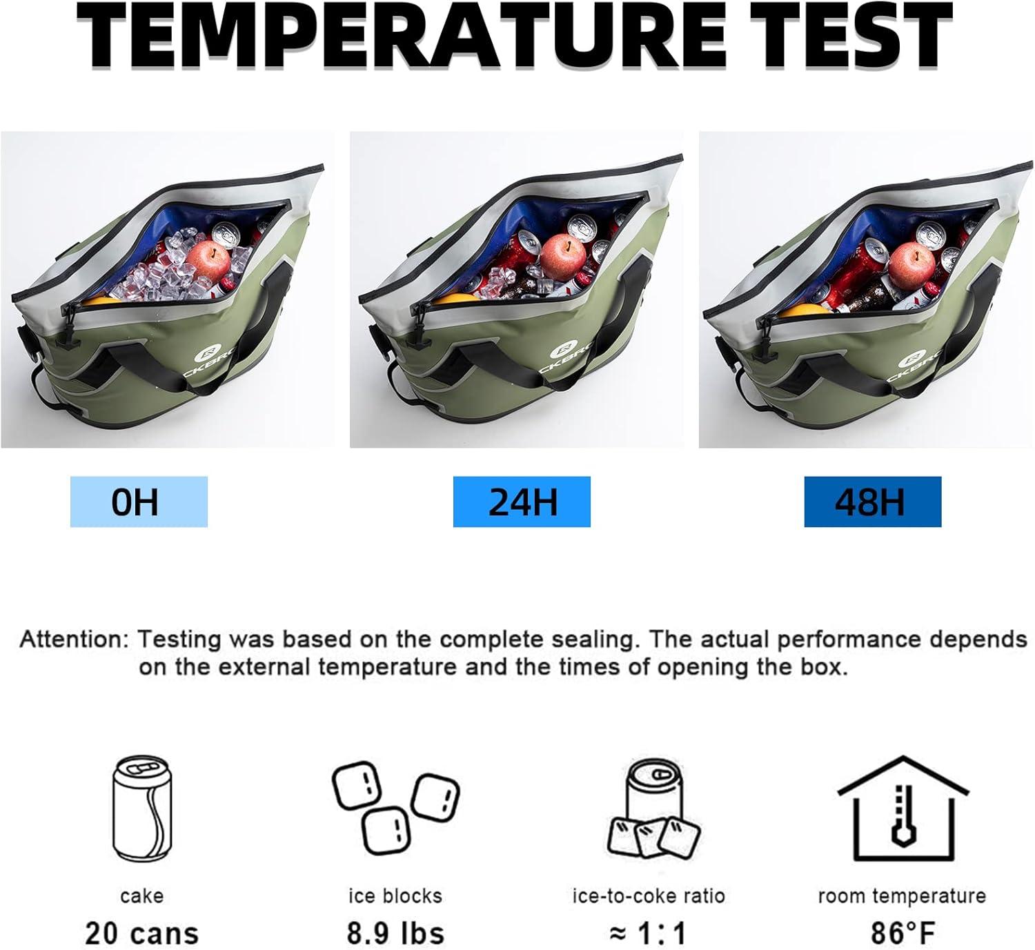imageROCKBROS Soft Cooler Insulated Leak Proof Cooler Bag Portable 36 Can Large Soft Sided Coolers Waterproof Insulated Pack Cooler for Travel Beach Camping Picnic Lunch Fishing Floating PartyGreen
