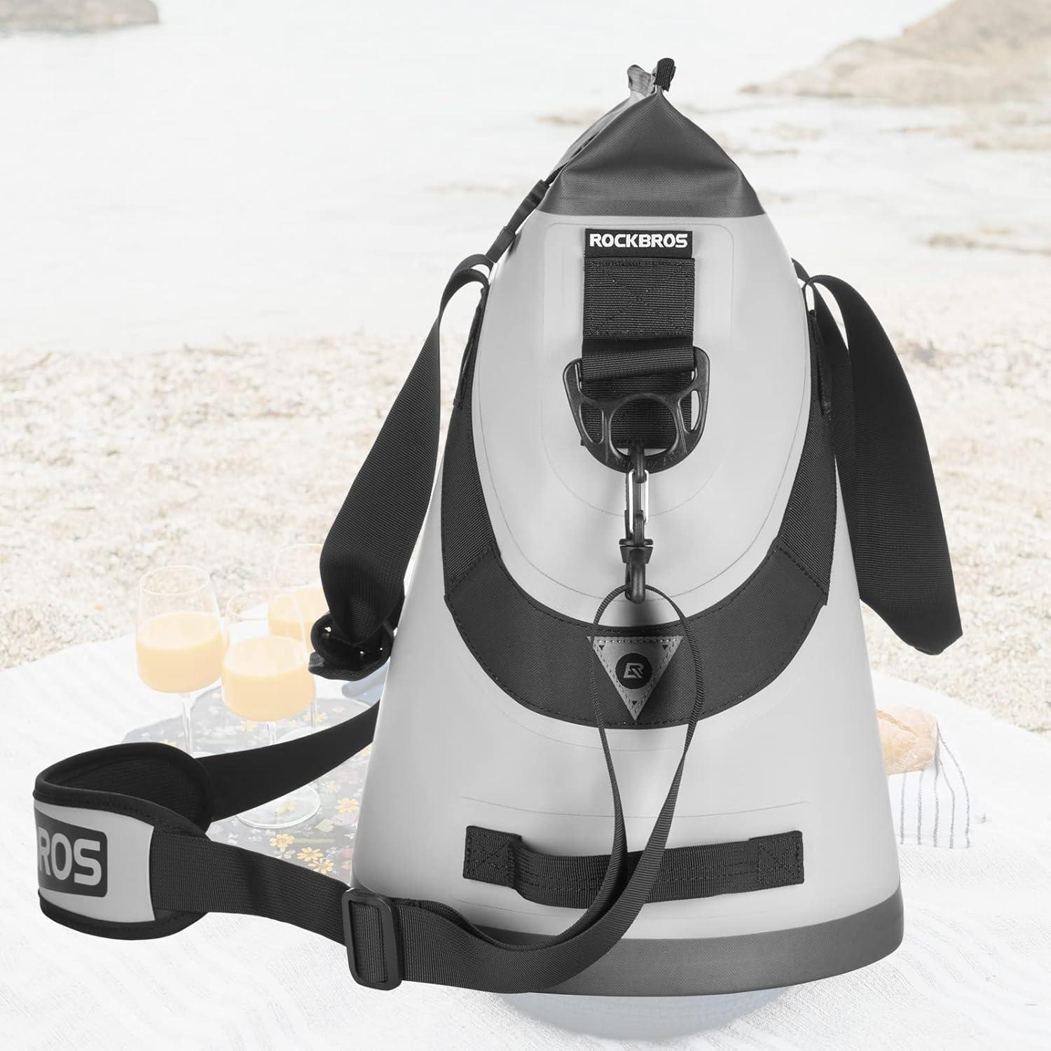 imageROCKBROS Soft Cooler Insulated Leak Proof Cooler Bag Portable 36 Can Large Soft Sided Coolers Waterproof Insulated Pack Cooler for Travel Beach Camping Picnic Lunch Fishing Floating PartyGray