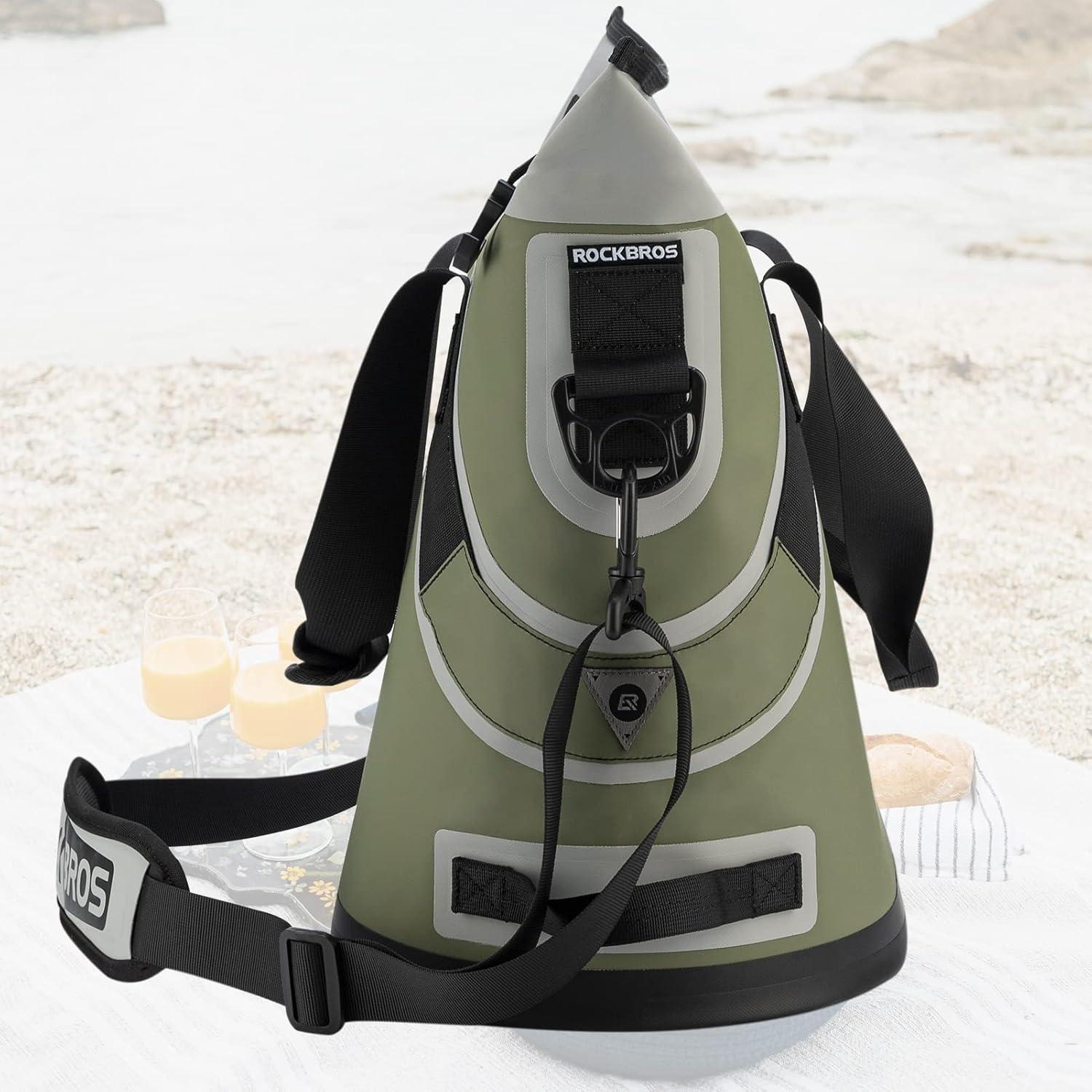 imageROCKBROS Soft Cooler Insulated Leak Proof Cooler Bag Portable 36 Can Large Soft Sided Coolers Waterproof Insulated Pack Cooler for Travel Beach Camping Picnic Lunch Fishing Floating PartyGreen