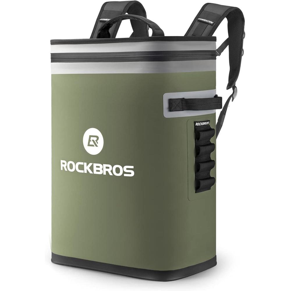imageROCKBROS Backpack Cooler LeakProof Soft Sided Cooler Waterproof Insulated Backpack Cooler Bag 36 Can Soft Cooler for Camping Fishing Party Outdoor Adventure Picnic36 Can Green