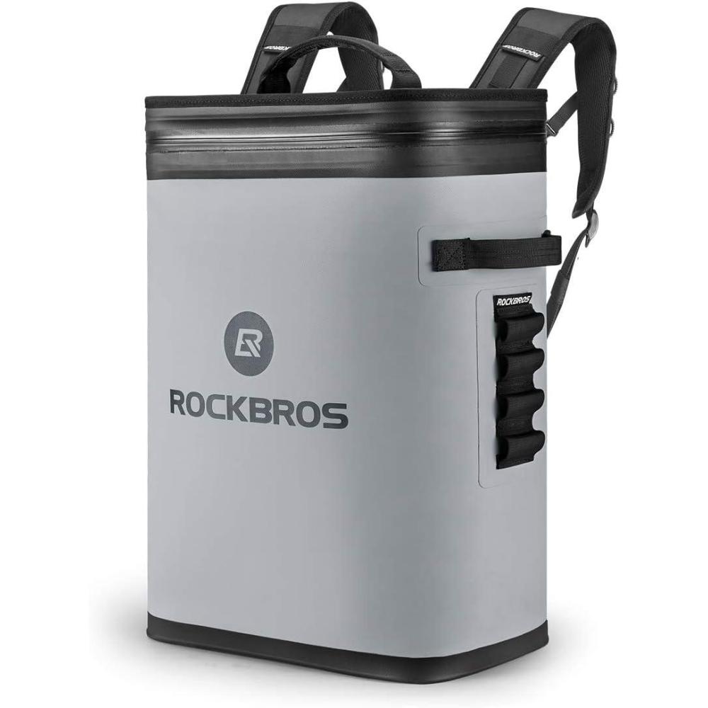 imageROCKBROS Backpack Cooler LeakProof Soft Sided Cooler Waterproof Insulated Backpack Cooler Bag 36 Can Soft Cooler for Camping Fishing Party Outdoor Adventure Picnic36 Can Grey