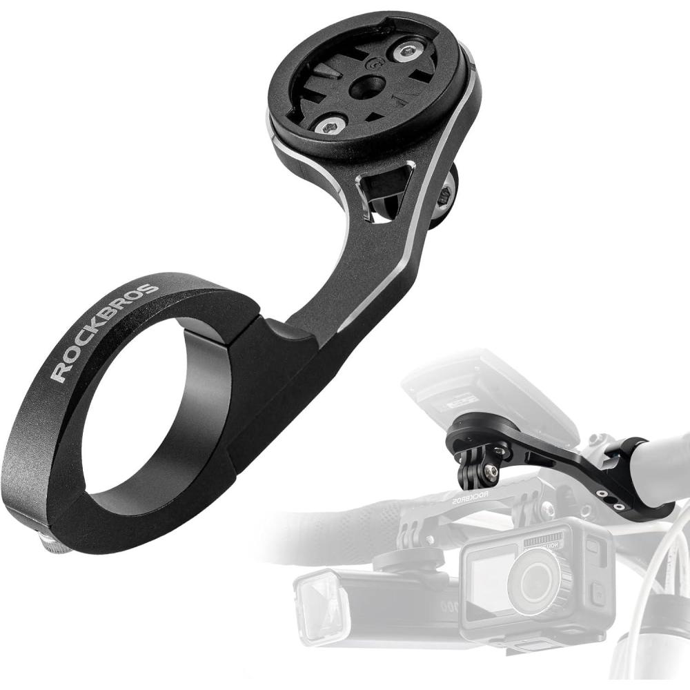 imageROCKBROS Bike Computer Mount Common Extended Out Front Bike Mount Adapter for Handlebar 318 mm