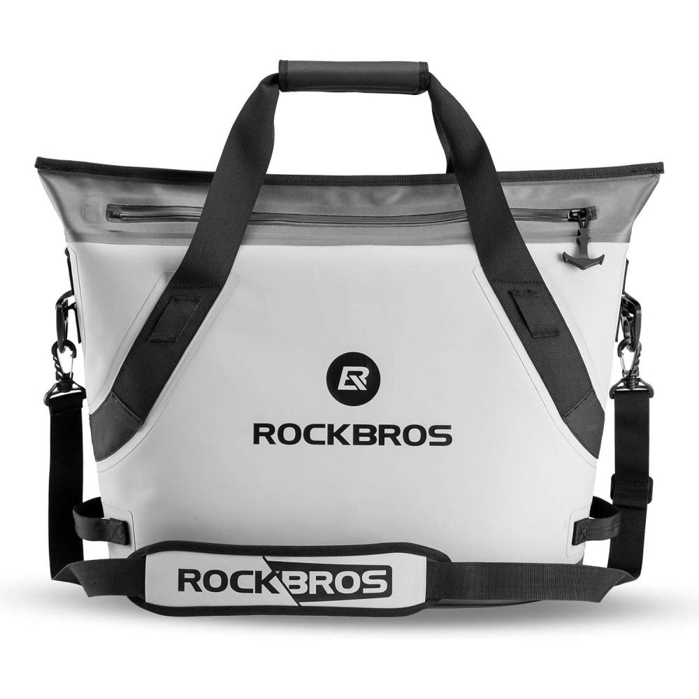 imageROCKBROS Soft Cooler Insulated Leak Proof Cooler Bag Portable 36 Can Large Soft Sided Coolers Waterproof Insulated Pack Cooler for Travel Beach Camping Picnic Lunch Fishing Floating PartyGray